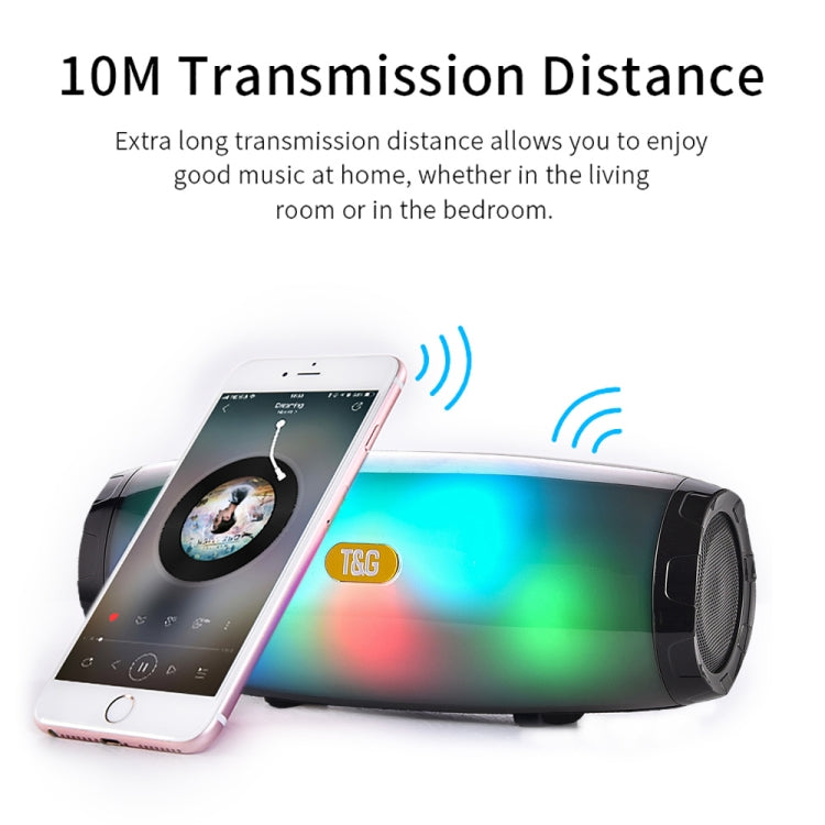 T&G TG165 5W*2 Portable Wireless Speaker Speaker With Dancing LED Flashing Light Mp3 AUX USB FM Radio Stereo Subwoofer(Grey) - Desktop Speaker by T&G | Online Shopping UK | buy2fix