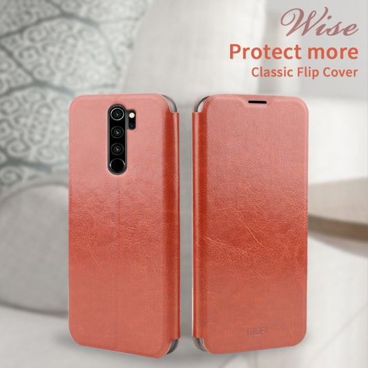 For Xiaomi RedMi Note8 Pro MOFI Rui Series Classical Leather Flip Leather Case With Bracket Embedded Steel Plate All-inclusive(Black) - Xiaomi Cases by MOFI | Online Shopping UK | buy2fix