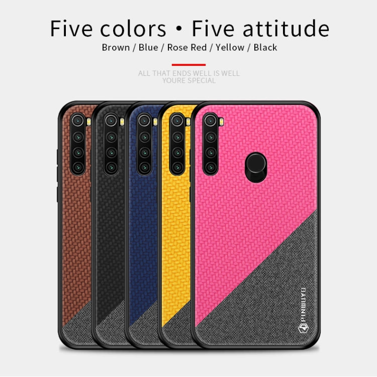 For Xiaomi RedMi Note 8 PINWUYO Rong Series  Shockproof PC + TPU+ Chemical Fiber Cloth Protective Cover(Black) - Xiaomi Cases by buy2fix | Online Shopping UK | buy2fix