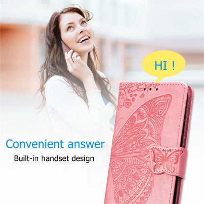 For OPPO A5 (2020) / A9 (2020) Butterfly Love Flower Embossed Horizontal Flip Leather Case with Bracket Lanyard Card Slot Wallet(Dark Purple) by buy2fix