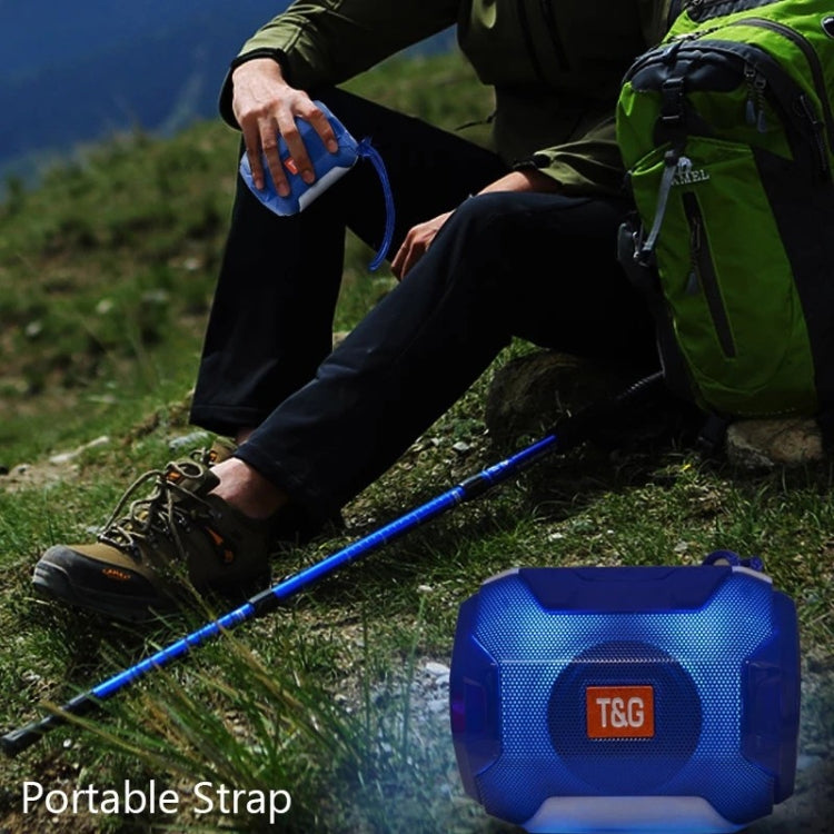 T&G TG162 LED Stereo Portable Bluetooth Speaker Mini Wireless Speaker Subwoofer(Blue) - Desktop Speaker by T&G | Online Shopping UK | buy2fix