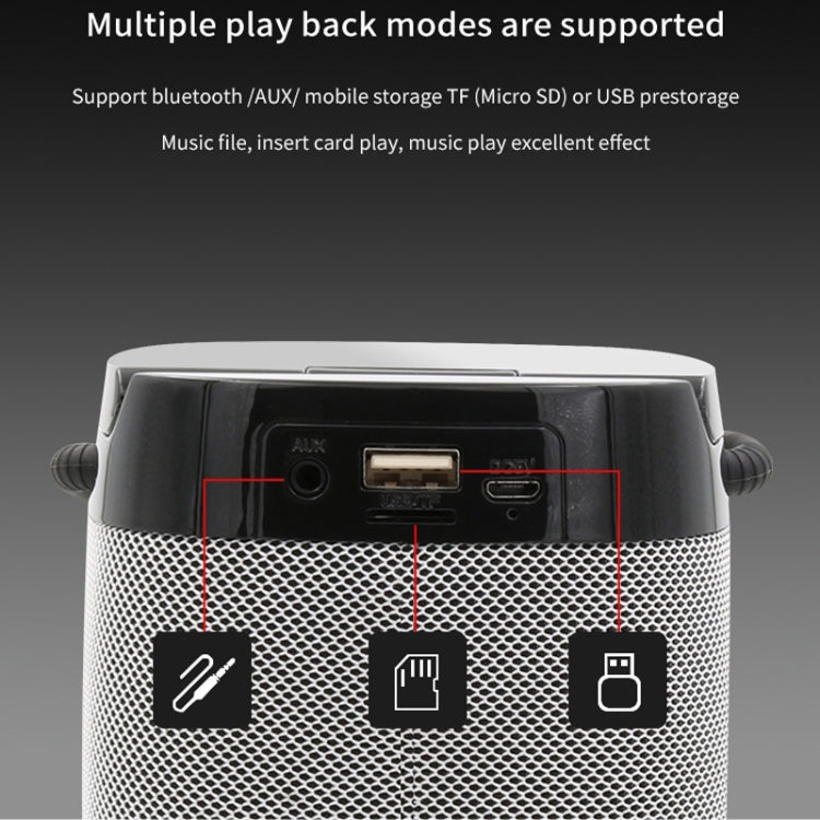 NBY 6650 Portable Multi-function Bluetooth Speaker 3D Surround Stereo Sound, Support Wireless Charging(Gray) - Desktop Speaker by NBY | Online Shopping UK | buy2fix