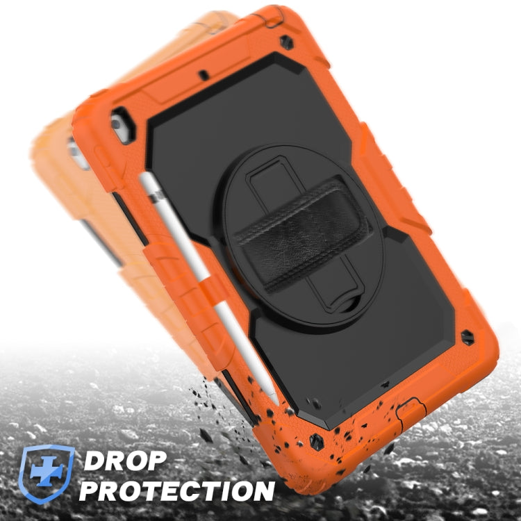 For iPad 10.2 Shockproof Colorful Silica Gel + PC Protective Case with Holder & Shoulder Strap & Hand Strap & Pen Slot(Orange) - iPad 10.2 Cases by buy2fix | Online Shopping UK | buy2fix