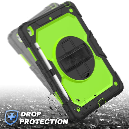 For iPad 10.2 Shockproof Colorful Silica Gel + PC Protective Case with Holder & Shoulder Strap & Hand Strap & Pen Slot(Black+Green) - iPad 10.2 Cases by buy2fix | Online Shopping UK | buy2fix