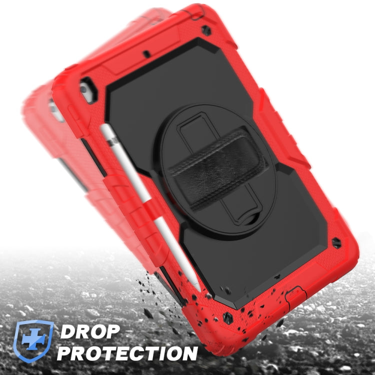 For iPad 10.2 Shockproof Colorful Silica Gel + PC Protective Case with Holder & Shoulder Strap & Hand Strap & Pen Slot(Red) - iPad 10.2 Cases by buy2fix | Online Shopping UK | buy2fix