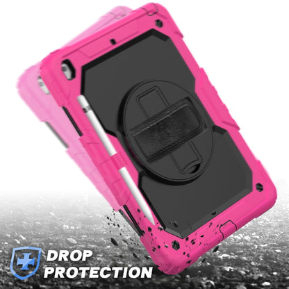 For iPad 10.2 Shockproof Colorful Silica Gel + PC Protective Case with Holder & Shoulder Strap & Hand Strap & Pen Slot(Hot Pink) - iPad 10.2 Cases by buy2fix | Online Shopping UK | buy2fix
