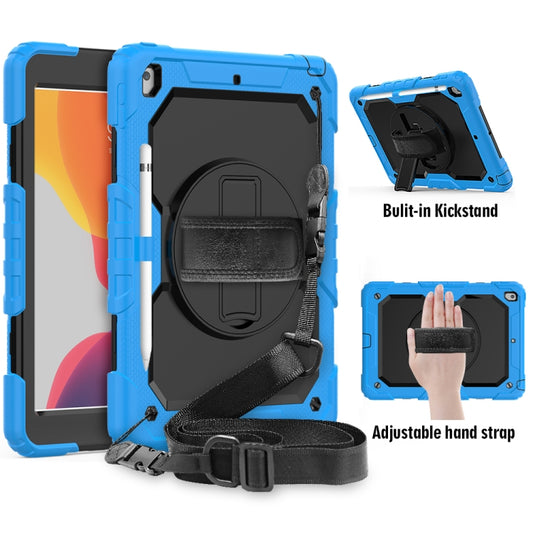 For iPad 10.2 Shockproof Colorful Silica Gel + PC Protective Case with Holder & Shoulder Strap & Hand Strap & Pen Slot(Light Blue) - iPad 10.2 Cases by buy2fix | Online Shopping UK | buy2fix