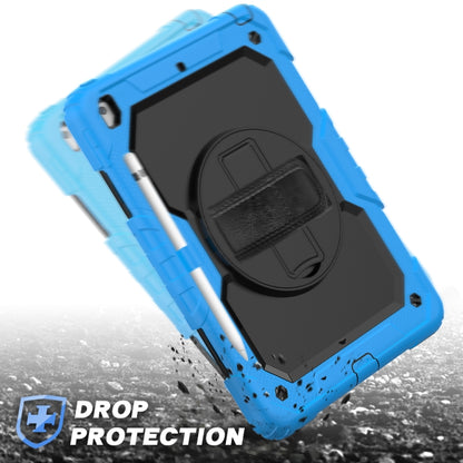 For iPad 10.2 Shockproof Colorful Silica Gel + PC Protective Case with Holder & Shoulder Strap & Hand Strap & Pen Slot(Light Blue) - iPad 10.2 Cases by buy2fix | Online Shopping UK | buy2fix