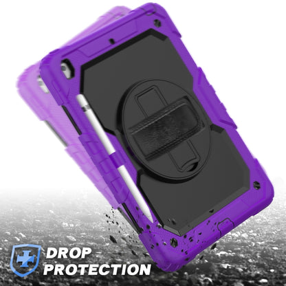 For iPad 10.2 Shockproof Colorful Silica Gel + PC Protective Case with Holder & Shoulder Strap & Hand Strap & Pen Slot(Purple) - iPad 10.2 Cases by buy2fix | Online Shopping UK | buy2fix