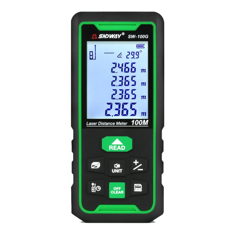 SNDWAY SW-100G Green lLght Digital Laser Tape Sensor Range Finder - Laser Rangefinder by SNDWAY | Online Shopping UK | buy2fix