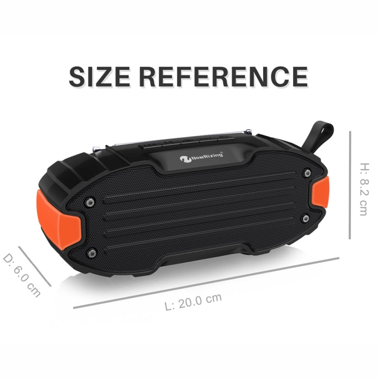 New Rixing NR907 Portable Stereo Surround Soundbar Bluetooth Speaker with Microphone, Support TF Card FM(Orange) - Desktop Speaker by NewRixing | Online Shopping UK | buy2fix