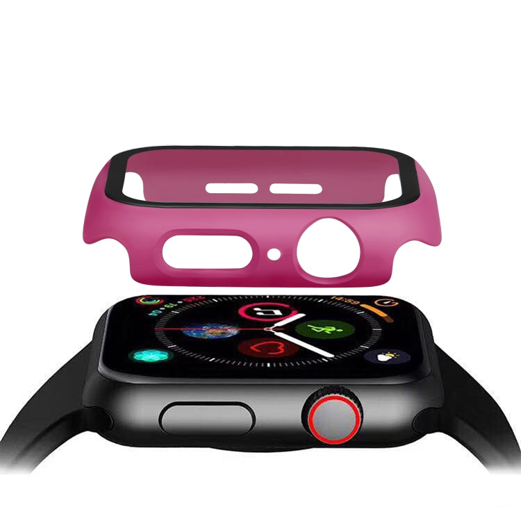 ENKAY Hat-prince Full Coverage PC Case + Tempered Glass Protector for Apple Watch Series 6 / 5 / 4 / SE 3 / SE 2 / SE 1 44mm(Rose) by ENKAY