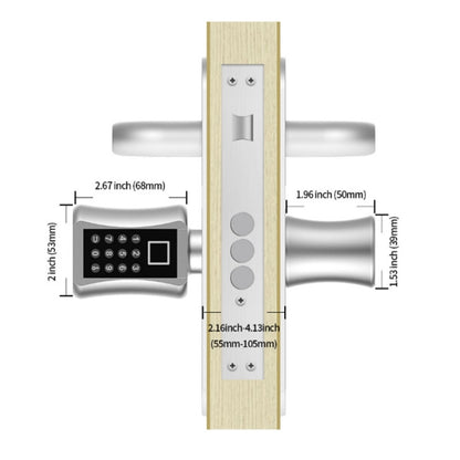60+40mm Office Home Value Fingerprint Password Smart Lock Core Password Lock Only LockLock Home Security Door Lock(Silver) - Lock Cylinders by buy2fix | Online Shopping UK | buy2fix