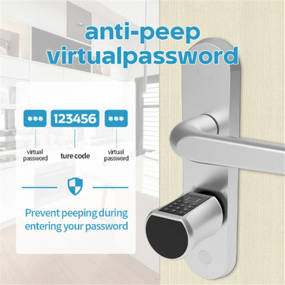 60+40mm Office Home Value Fingerprint Password Smart Lock Core Password Lock Only LockLock Home Security Door Lock(Silver) - Lock Cylinders by buy2fix | Online Shopping UK | buy2fix