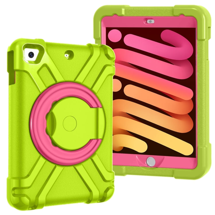 For iPad MINI1/2/3 EVA + PC Flat Protective Shell with 360 ° Rotating Bracket(Grass Green+Rose Red) - iPad Mini 4 & 3 & 2 & 1 Cases by buy2fix | Online Shopping UK | buy2fix