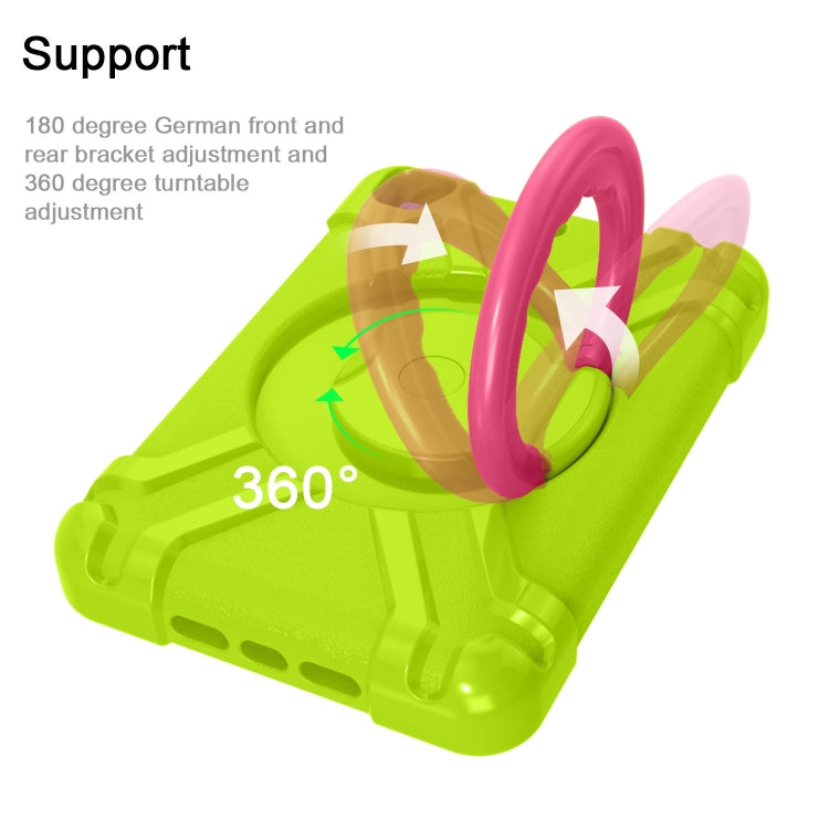 For iPad MINI1/2/3 EVA + PC Flat Protective Shell with 360 ° Rotating Bracket(Grass Green+Rose Red) - iPad Mini 4 & 3 & 2 & 1 Cases by buy2fix | Online Shopping UK | buy2fix