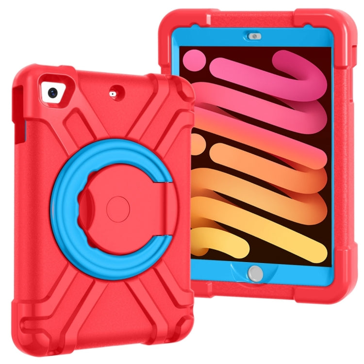 For iPad MINI1/2/3 EVA + PC Flat Protective Shell with 360 ° Rotating Bracket(Red+Blue) - iPad Mini 4 & 3 & 2 & 1 Cases by buy2fix | Online Shopping UK | buy2fix