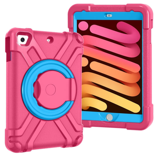 For iPad MINI1/2/3 EVA + PC Flat Protective Shell with 360 ° Rotating Bracket(Rose Red+Blue) - iPad Mini 4 & 3 & 2 & 1 Cases by buy2fix | Online Shopping UK | buy2fix