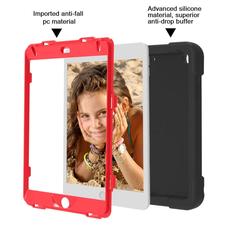 For iPad MINI 4/5 EVA + PC Flat Protective Shell with 360 ° Rotating Bracket(Black+Red) - iPad Mini 4 & 3 & 2 & 1 Cases by buy2fix | Online Shopping UK | buy2fix