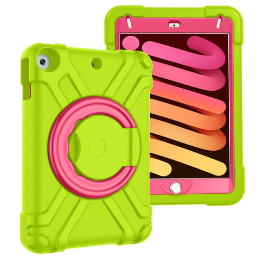 For iPad MINI 4/5 EVA + PC Flat Protective Shell with 360 ° Rotating Bracket(Grass Green+Rose Red) - iPad Mini 4 & 3 & 2 & 1 Cases by buy2fix | Online Shopping UK | buy2fix
