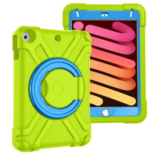 For iPad MINI 4/5 EVA + PC Flat Protective Shell with 360 ° Rotating Bracket(Grass Green+Blue) - iPad Mini 4 & 3 & 2 & 1 Cases by buy2fix | Online Shopping UK | buy2fix