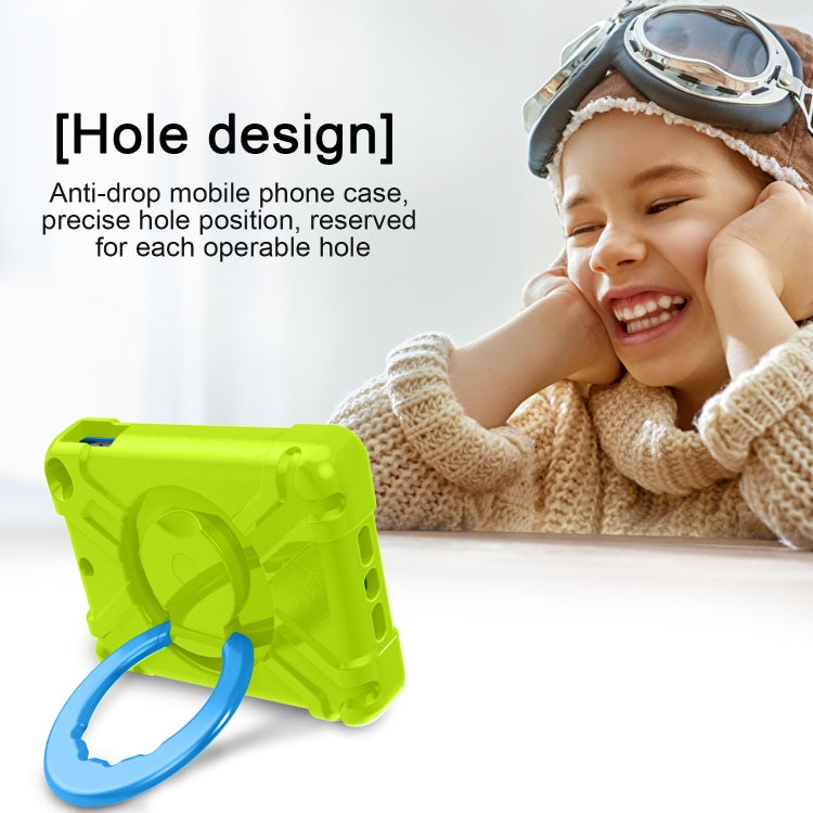 For iPad MINI 4/5 EVA + PC Flat Protective Shell with 360 ° Rotating Bracket(Grass Green+Blue) - iPad Mini 4 & 3 & 2 & 1 Cases by buy2fix | Online Shopping UK | buy2fix