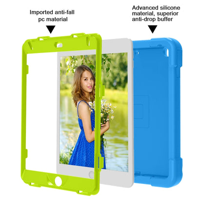 For iPad MINI 4/5 EVA + PC Flat Protective Shell with 360 ° Rotating Bracket(Blue+Grass Green) - iPad Mini 4 & 3 & 2 & 1 Cases by buy2fix | Online Shopping UK | buy2fix