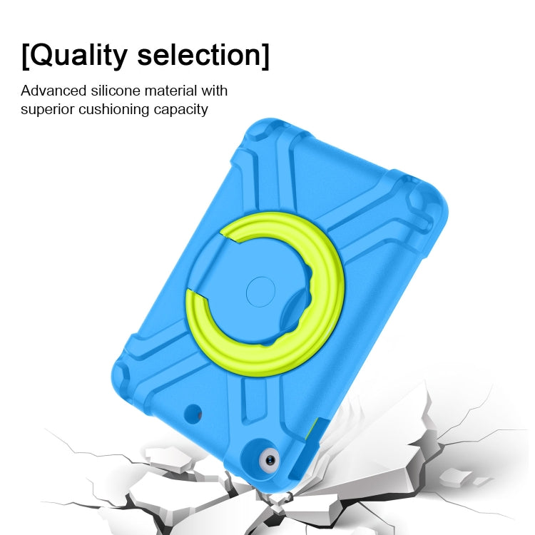 For iPad MINI 4/5 EVA + PC Flat Protective Shell with 360 ° Rotating Bracket(Blue+Grass Green) - iPad Mini 4 & 3 & 2 & 1 Cases by buy2fix | Online Shopping UK | buy2fix