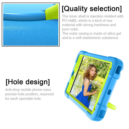 For iPad MINI 4/5 EVA + PC Flat Protective Shell with 360 ° Rotating Bracket(Blue+Grass Green) - iPad Mini 4 & 3 & 2 & 1 Cases by buy2fix | Online Shopping UK | buy2fix