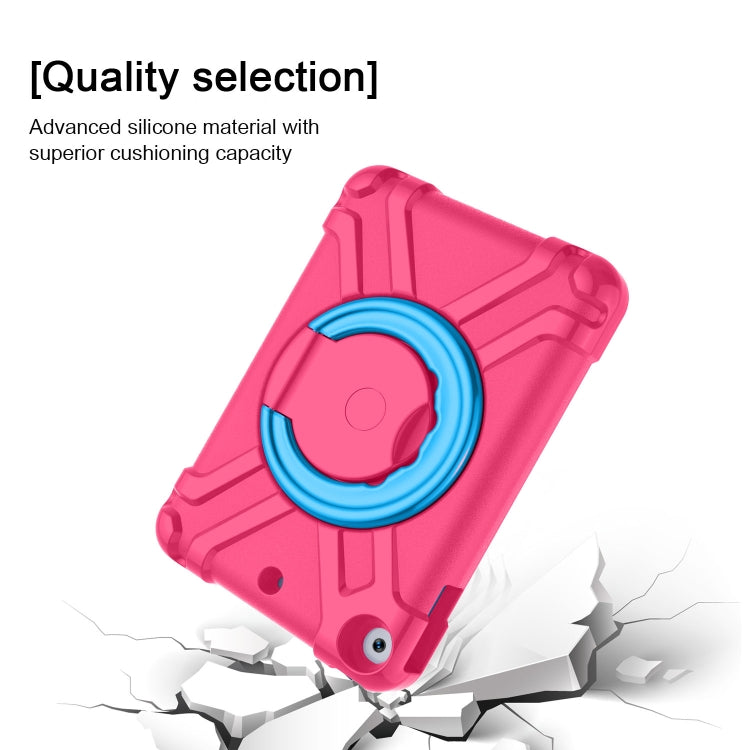 For iPad MINI 4/5 EVA + PC Flat Protective Shell with 360 ° Rotating Bracket(Rose Red+Blue) - iPad Mini 4 & 3 & 2 & 1 Cases by buy2fix | Online Shopping UK | buy2fix