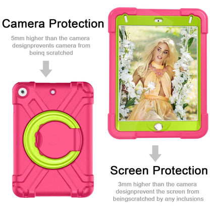 For iPad MINI 4/5 EVA + PC Flat Protective Shell with 360 ° Rotating Bracket(Rose Red+Grass Green) - iPad Mini 4 & 3 & 2 & 1 Cases by buy2fix | Online Shopping UK | buy2fix