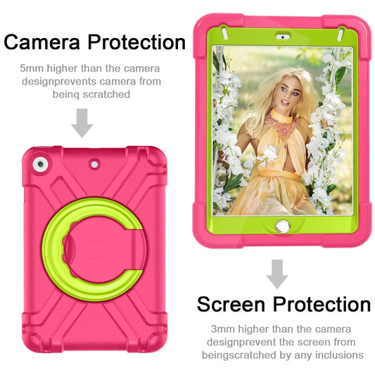For iPad MINI 4/5 EVA + PC Flat Protective Shell with 360 ° Rotating Bracket(Rose Red+Grass Green) - iPad Mini 4 & 3 & 2 & 1 Cases by buy2fix | Online Shopping UK | buy2fix