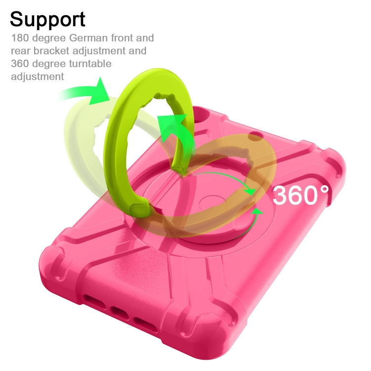 For iPad MINI 4/5 EVA + PC Flat Protective Shell with 360 ° Rotating Bracket(Rose Red+Grass Green) - iPad Mini 4 & 3 & 2 & 1 Cases by buy2fix | Online Shopping UK | buy2fix