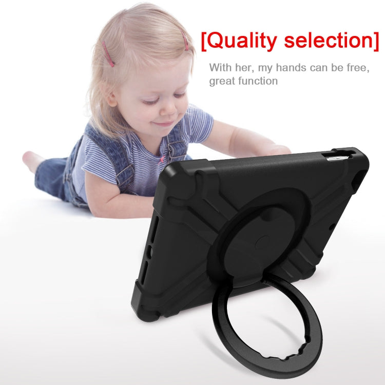 For iPad Air/Air2/Pro9.7 EVA + PC Flat Protective Shell with 360 ° Rotating Bracket(Black+Black) - iPad 9.7 (2018) & (2017) Cases by buy2fix | Online Shopping UK | buy2fix