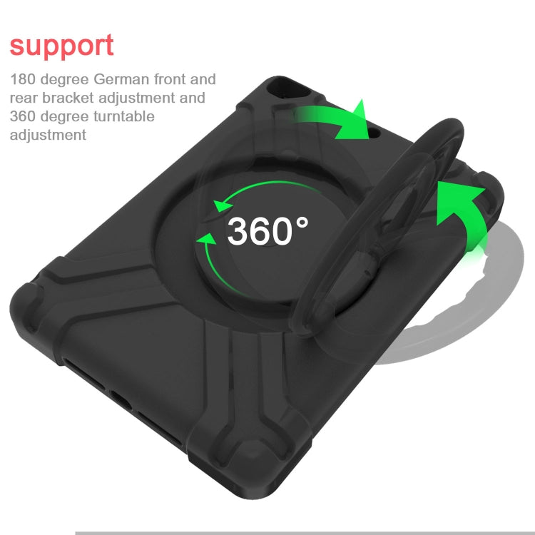 For iPad Air/Air2/Pro9.7 EVA + PC Flat Protective Shell with 360 ° Rotating Bracket(Black+Black) - iPad 9.7 (2018) & (2017) Cases by buy2fix | Online Shopping UK | buy2fix