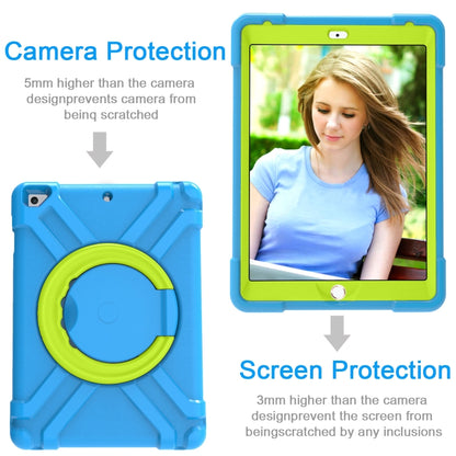 For iPad Air/Air2/Pro9.7 EVA + PC Flat Protective Shell with 360 ° Rotating Bracket(Blue+Grass Green) - iPad 9.7 (2018) & (2017) Cases by buy2fix | Online Shopping UK | buy2fix