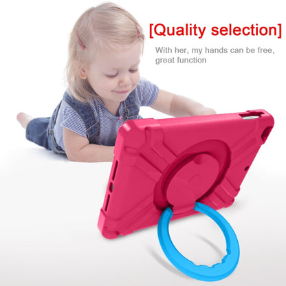 For iPad Air/Air2/Pro9.7 EVA + PC Flat Protective Shell with 360 ° Rotating Bracket(Rose Red+Blue) - iPad 9.7 (2018) & (2017) Cases by buy2fix | Online Shopping UK | buy2fix