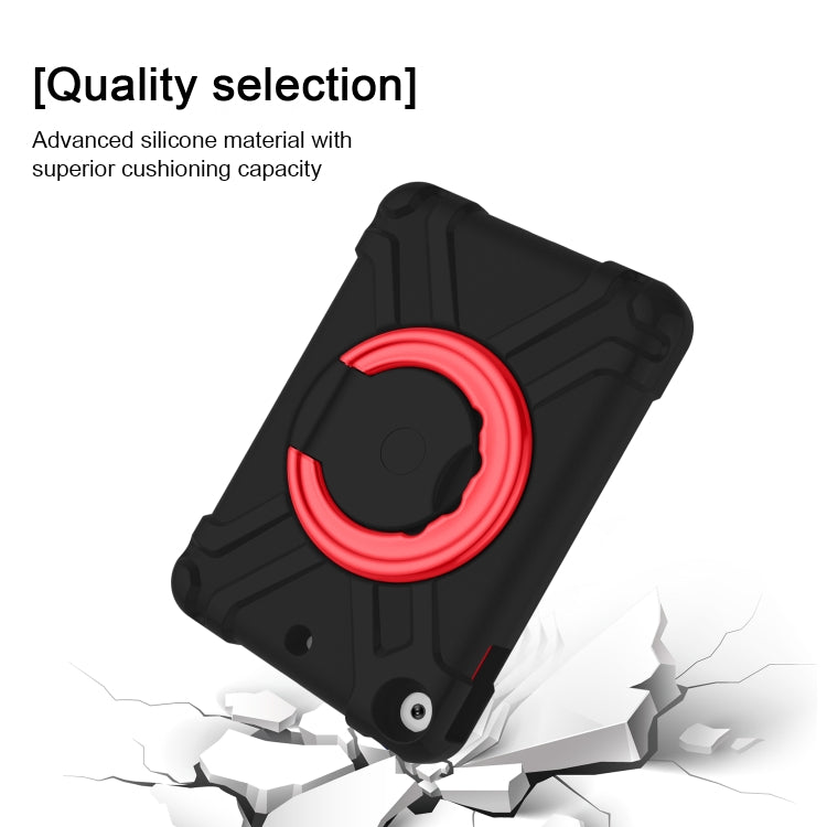 For iPad 10.2 EVA + PC Flat Protective Shell with 360 ° Rotating Bracket(Black+Red) - iPad 10.2 Cases by buy2fix | Online Shopping UK | buy2fix