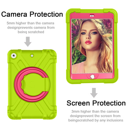 For iPad 10.2 EVA + PC Flat Protective Shell with 360 ° Rotating Bracket(Grass Green+Rose Red) - iPad 10.2 Cases by buy2fix | Online Shopping UK | buy2fix