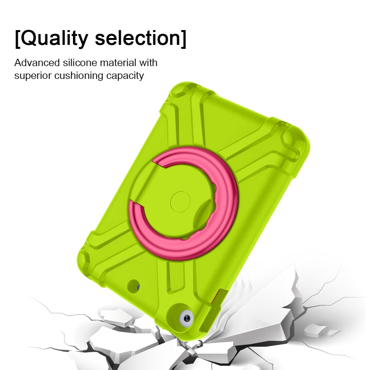 For iPad 10.2 EVA + PC Flat Protective Shell with 360 ° Rotating Bracket(Grass Green+Rose Red) - iPad 10.2 Cases by buy2fix | Online Shopping UK | buy2fix
