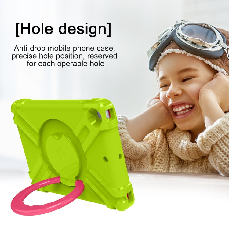For iPad 10.2 EVA + PC Flat Protective Shell with 360 ° Rotating Bracket(Grass Green+Rose Red) - iPad 10.2 Cases by buy2fix | Online Shopping UK | buy2fix
