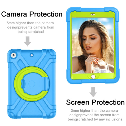 For iPad 10.2 EVA + PC Flat Protective Shell with 360 ° Rotating Bracket(Grass Green+Blue) - iPad 10.2 Cases by buy2fix | Online Shopping UK | buy2fix