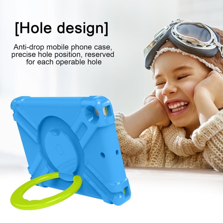 For iPad 10.2 EVA + PC Flat Protective Shell with 360 ° Rotating Bracket(Grass Green+Blue) - iPad 10.2 Cases by buy2fix | Online Shopping UK | buy2fix