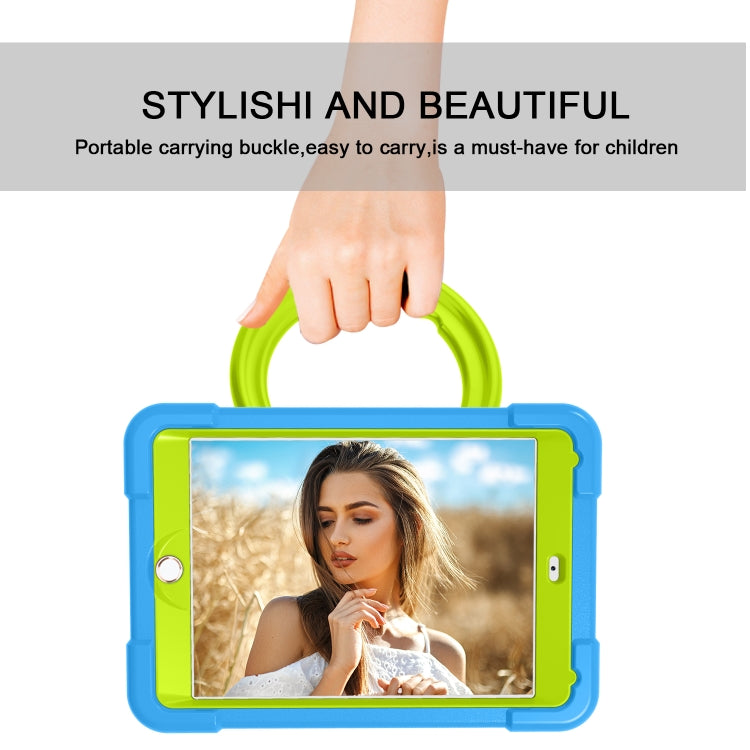 For iPad 10.2 EVA + PC Flat Protective Shell with 360 ° Rotating Bracket(Grass Green+Blue) - iPad 10.2 Cases by buy2fix | Online Shopping UK | buy2fix