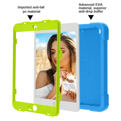 For iPad 10.2 EVA + PC Flat Protective Shell with 360 ° Rotating Bracket(Blue+Grass Green) - iPad 10.2 Cases by buy2fix | Online Shopping UK | buy2fix