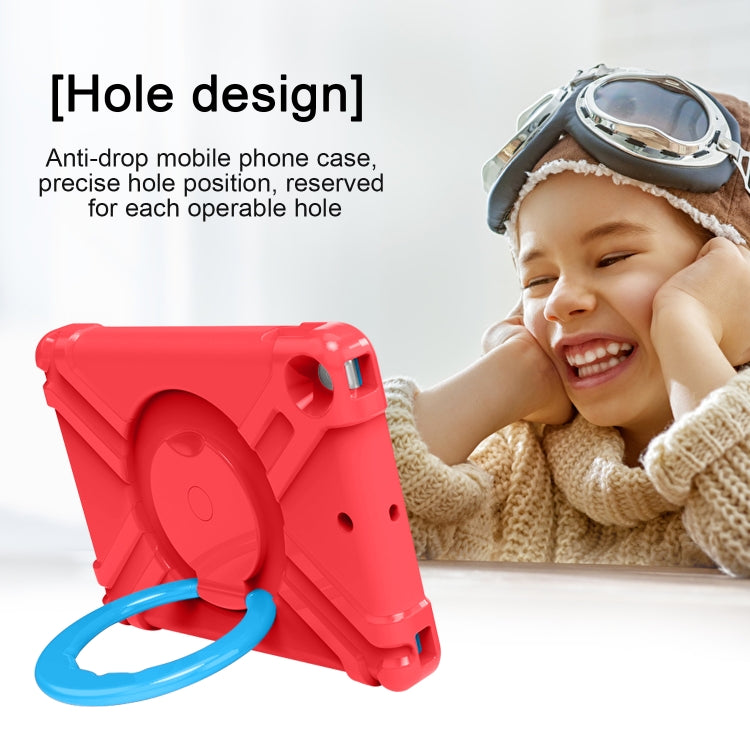 For iPad 10.2 EVA + PC Flat Protective Shell with 360 ° Rotating Bracket(Red+Blue) - iPad 10.2 Cases by buy2fix | Online Shopping UK | buy2fix