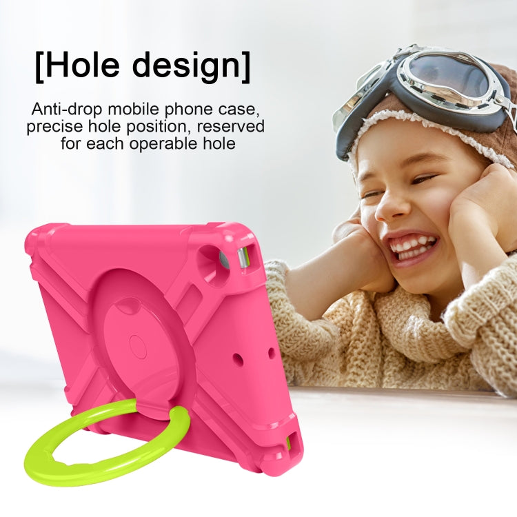 For iPad 10.2 EVA + PC Flat Protective Shell with 360 ° Rotating Bracket(Rose Red+Grass Green) - iPad 10.2 Cases by buy2fix | Online Shopping UK | buy2fix
