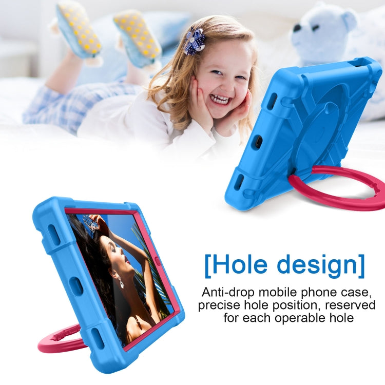 For Galaxy Tab A 10.1 (2019) EVA + PC Flat Protective Shell with 360 Degree Rotating Bracket(Blue+Rose Red) - Tab A 10.1 (2019) T510 / T515 by buy2fix | Online Shopping UK | buy2fix