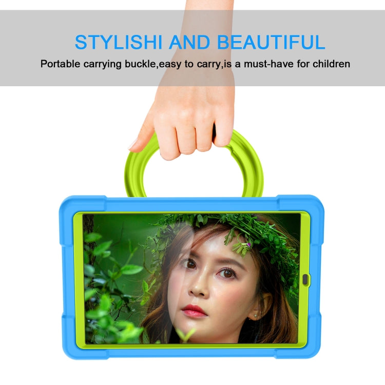 For Galaxy Tab A 10.1 (2019) EVA + PC Flat Protective Shell with 360 Degree Rotating Bracket(Blue+Grass Green) - Tab A 10.1 (2019) T510 / T515 by buy2fix | Online Shopping UK | buy2fix