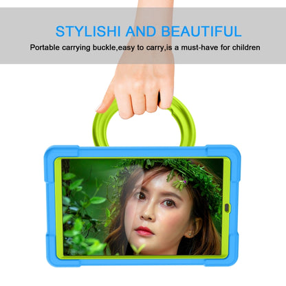 For Galaxy Tab A 10.1 (2019) EVA + PC Flat Protective Shell with 360 Degree Rotating Bracket(Blue+Grass Green) - Tab A 10.1 (2019) T510 / T515 by buy2fix | Online Shopping UK | buy2fix